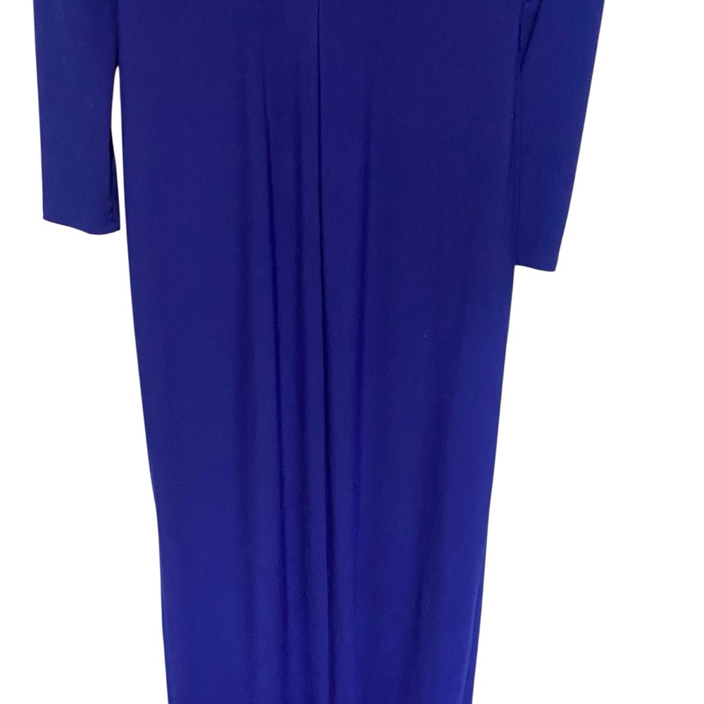 Lauren Ralph Lauren Evening Elegant Deep Blue Long Sleeve Maci Dress Size 6 - Picture 9 of 11
